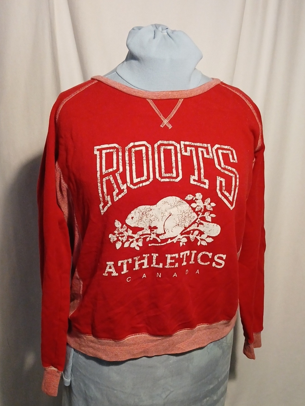 Roots Red Crew Sweatshirt with White Logo